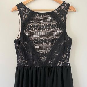 NWT Black Nude Lace Juniors Dress Large